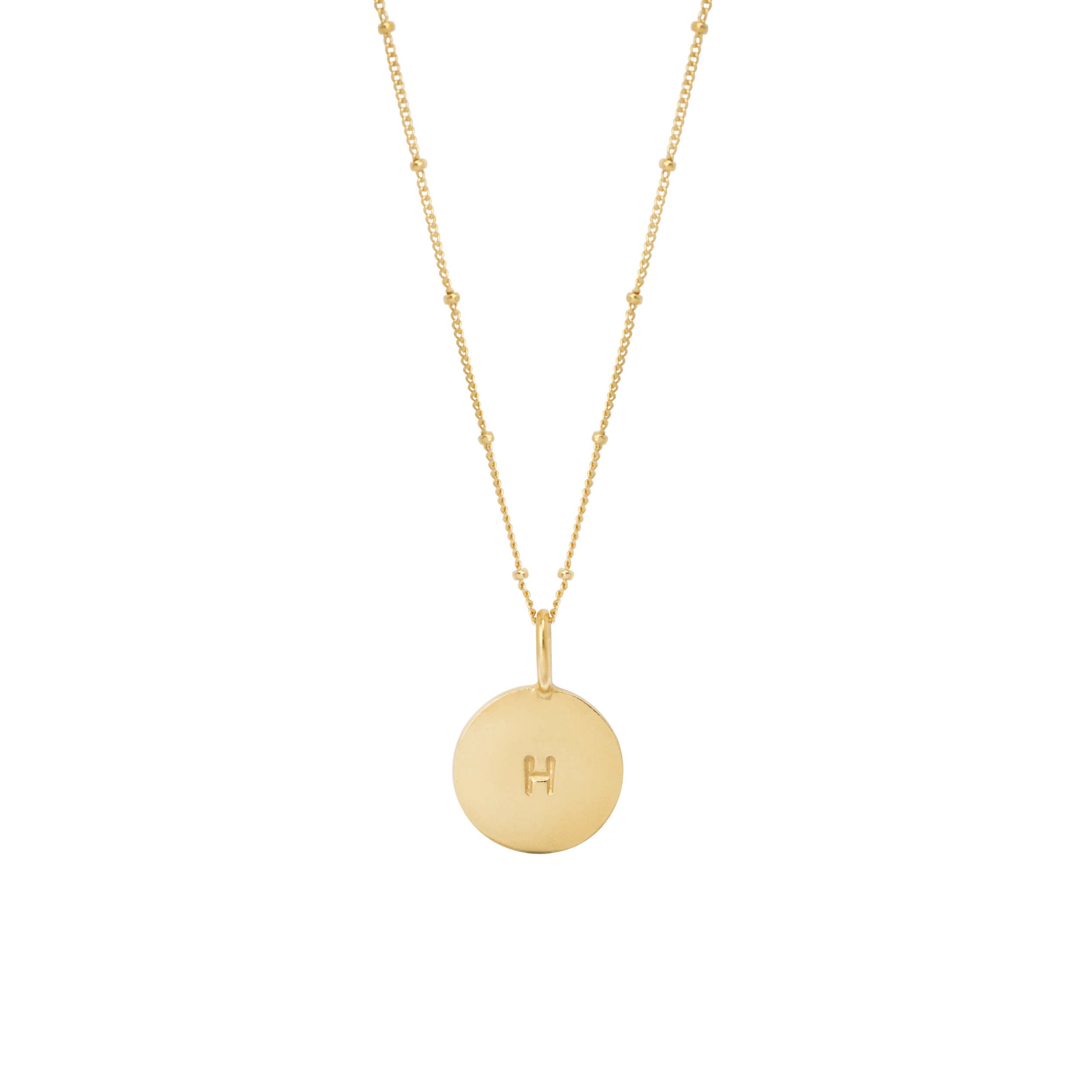 Gold personalised necklace, gold initial necklace