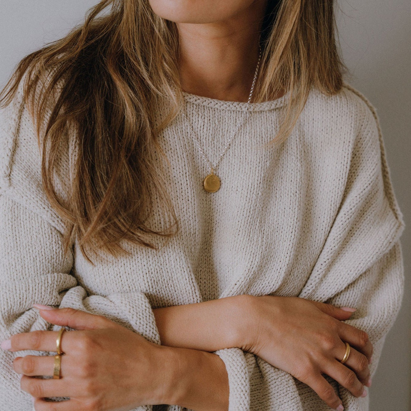 Molten Mixed Metal Pendant Necklace