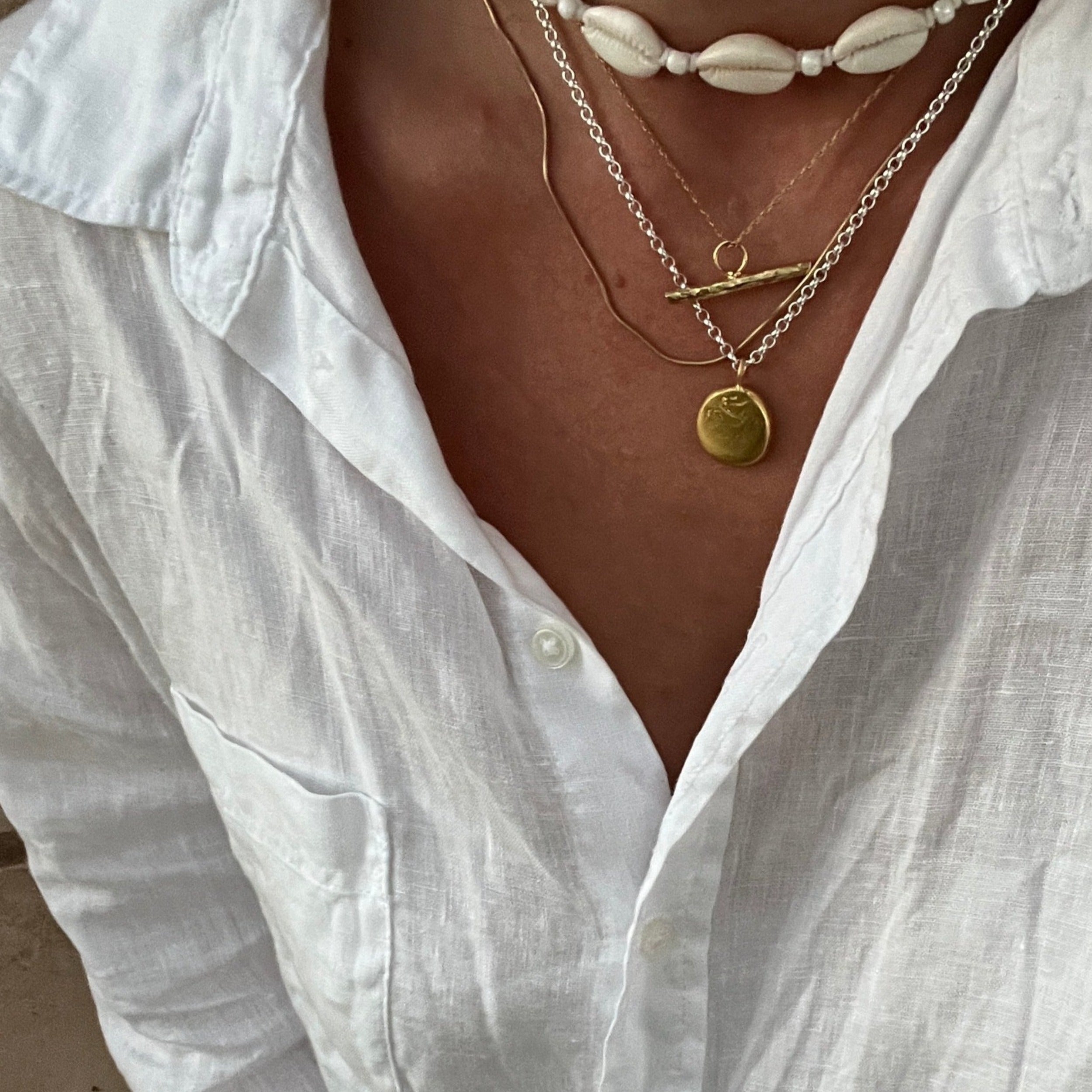 molten mixed metal necklace, molten necklace, molten silver pendant, molten gold pendant