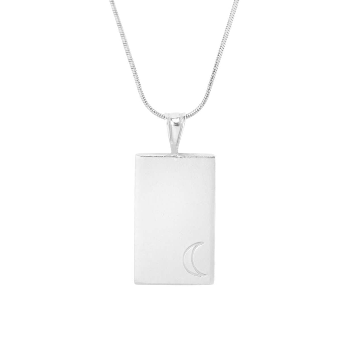 silver luna necklace, silver moon necklace