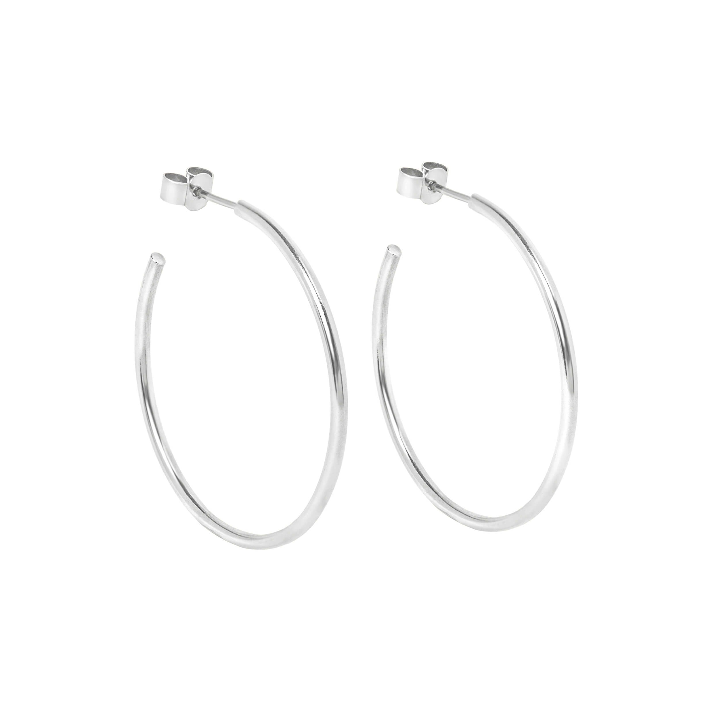 large silver hoops, large silver hoops, lynsey hoops