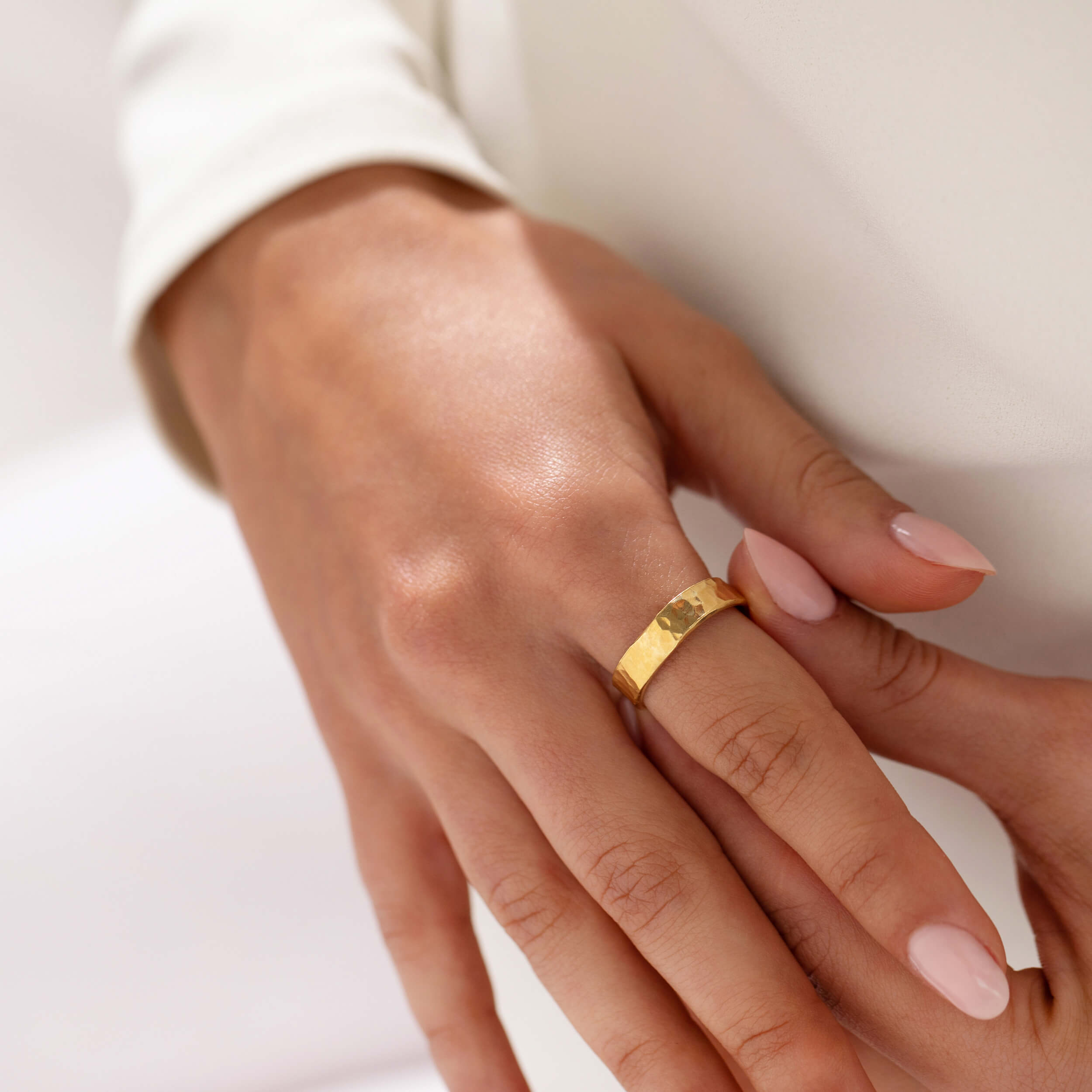 gold christina ring, hammered gold vermeil ring, gold plated ring