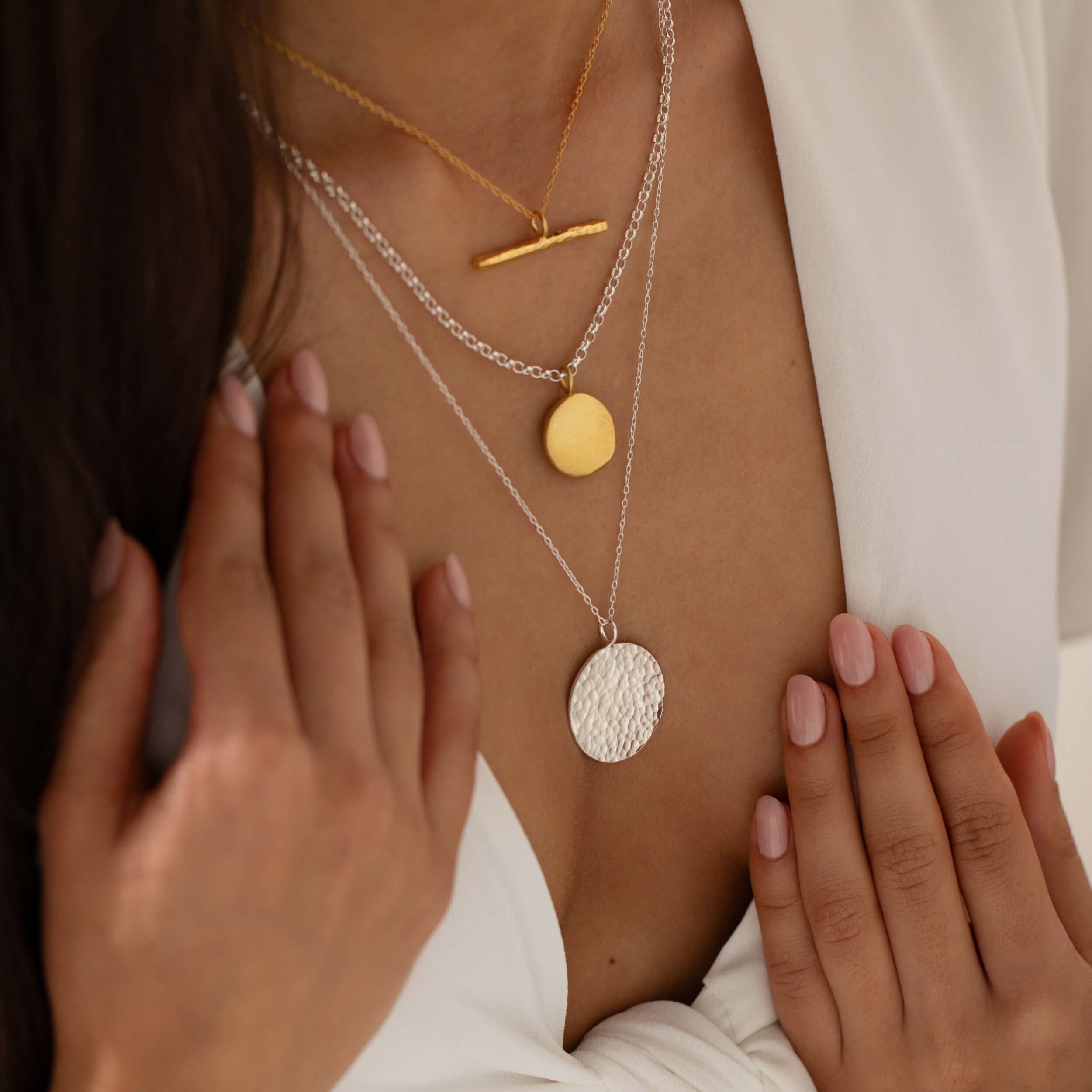 earth tbar, gold earth t-bar necklace