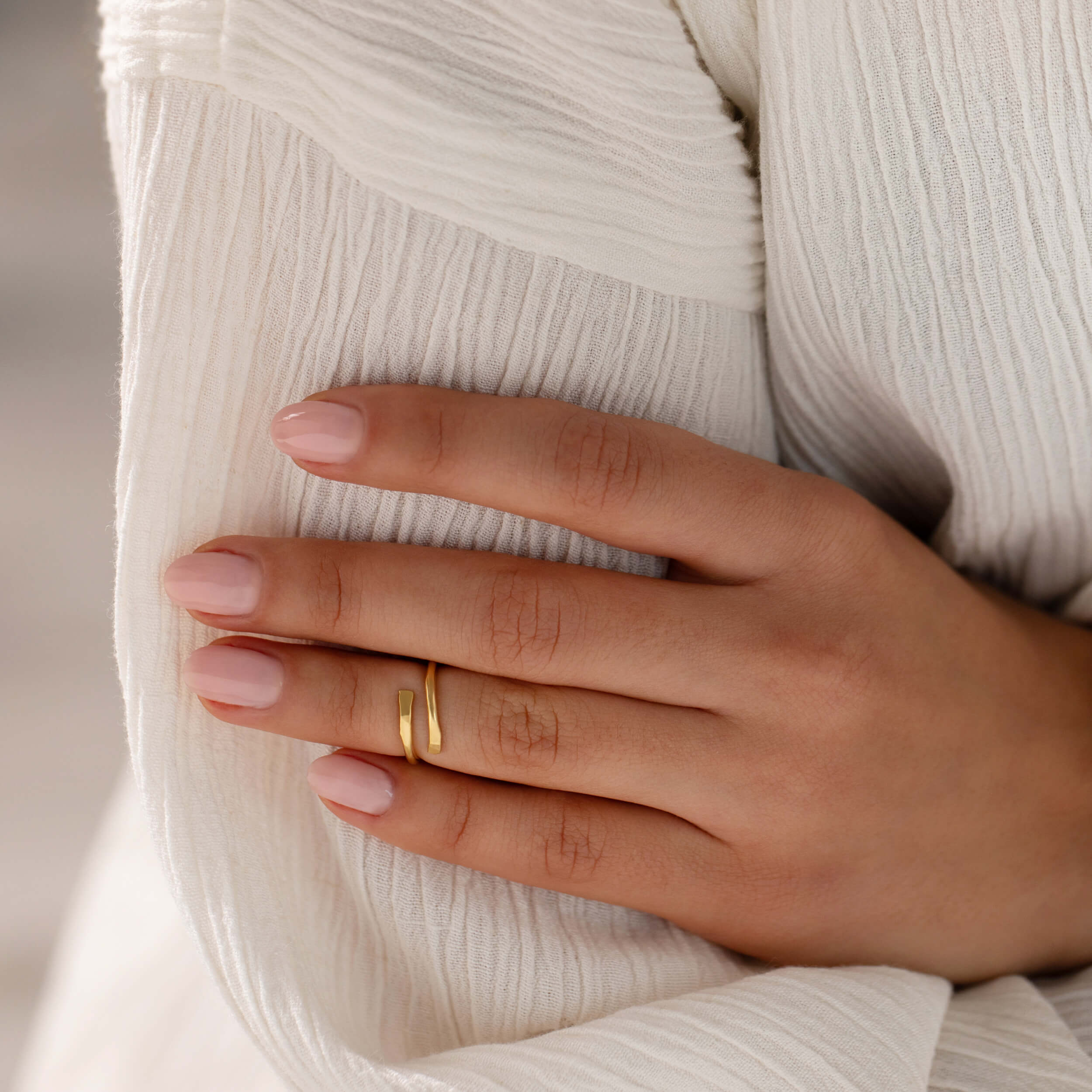 gold wrap ring, gold plated twist ring