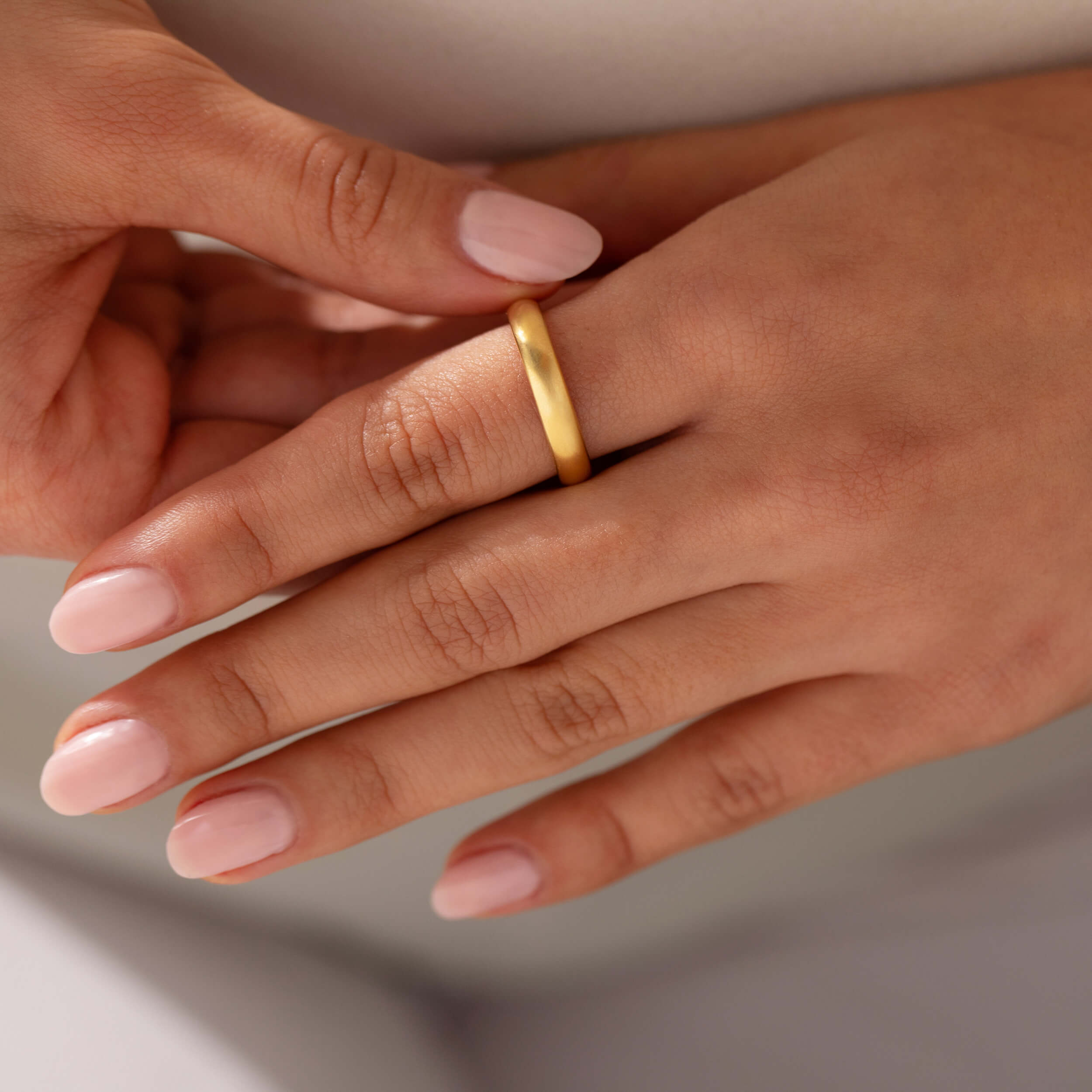 laura ring, namesake ring, chunky gold plated ring, stacking gold ring