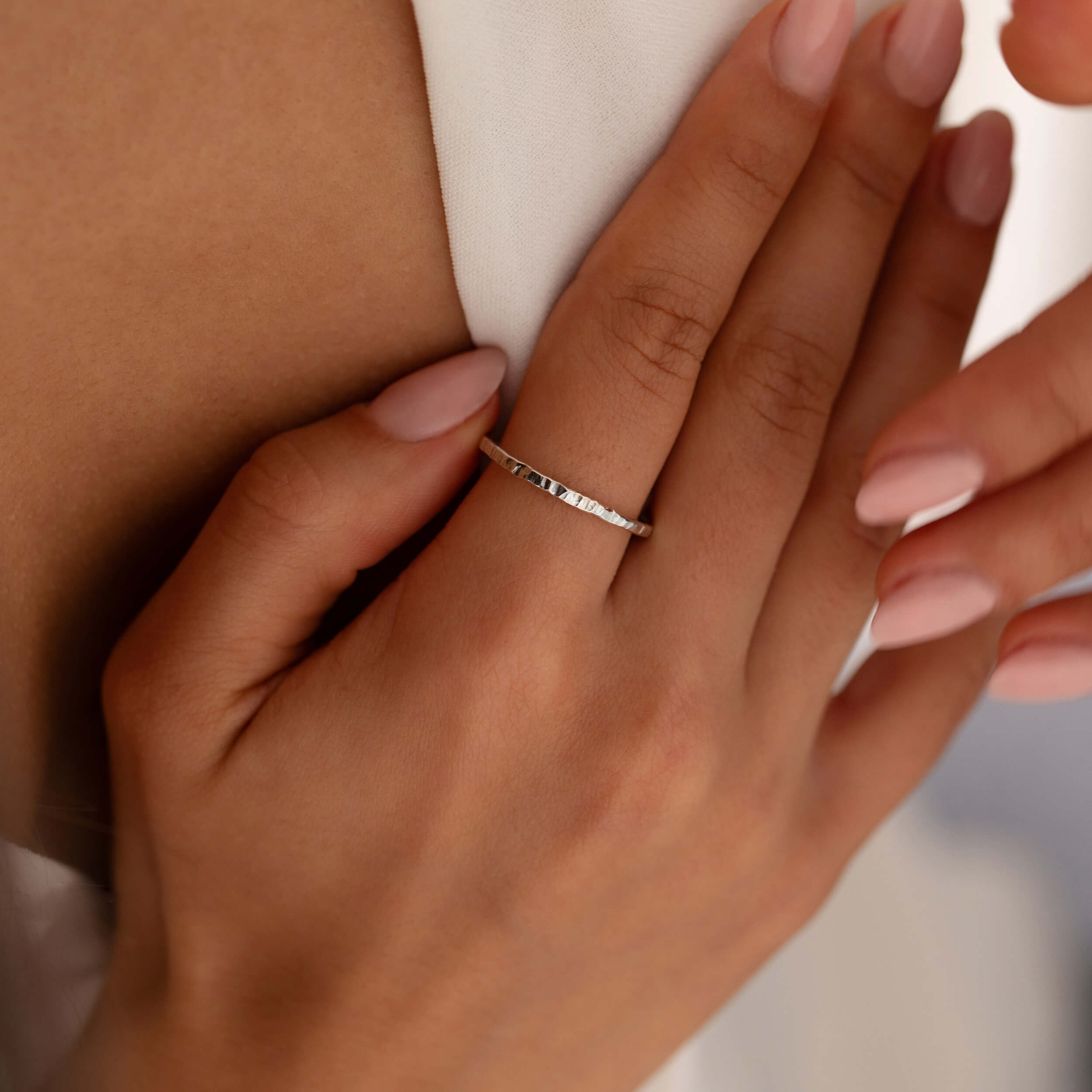 kelsey ring, hammered silver ring, eleanor jewellery kelsey