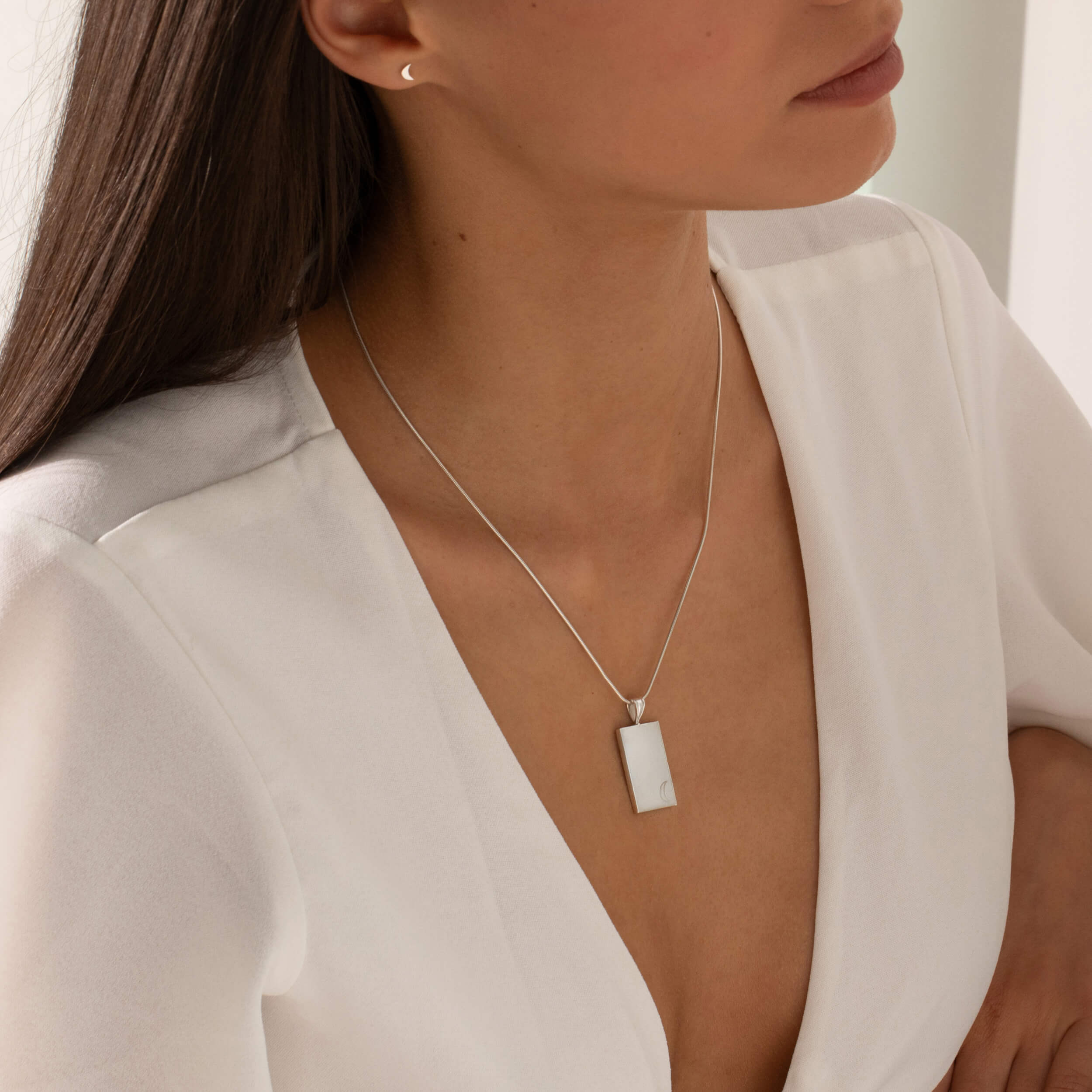 silver luna necklace