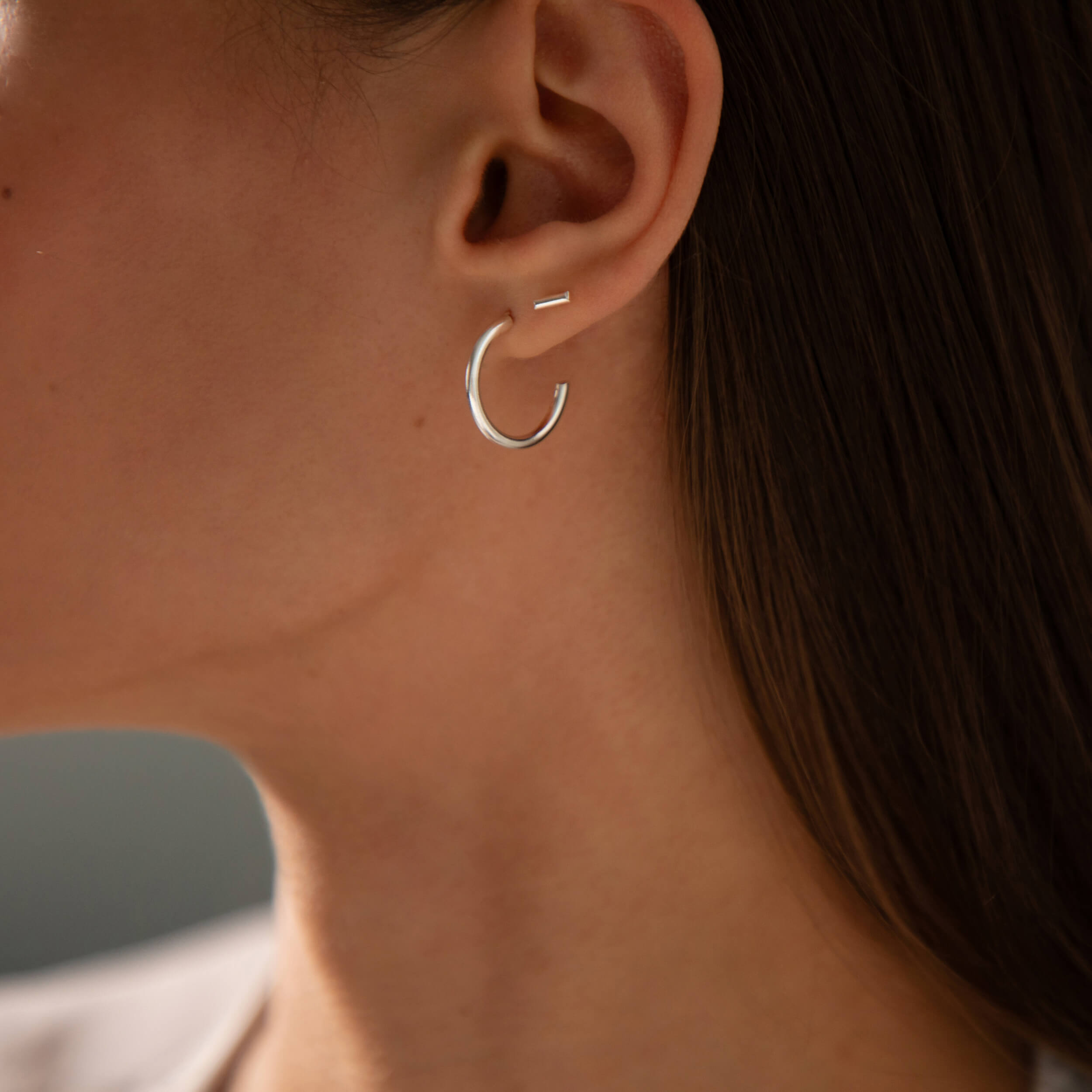 mini silver lynsey hoops, phoenix studs