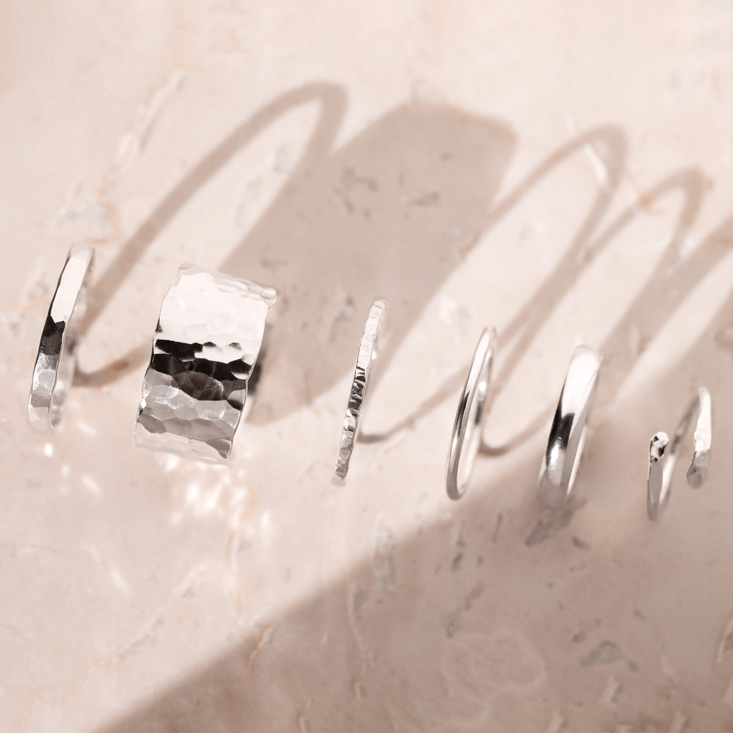 chunky silver ring, smooth silver ring, rebecca ring, laura ring, earth ring, kelsey ring, catherine ring, emilia ring, eleanor jewellery design, ejd, ethical jewellery