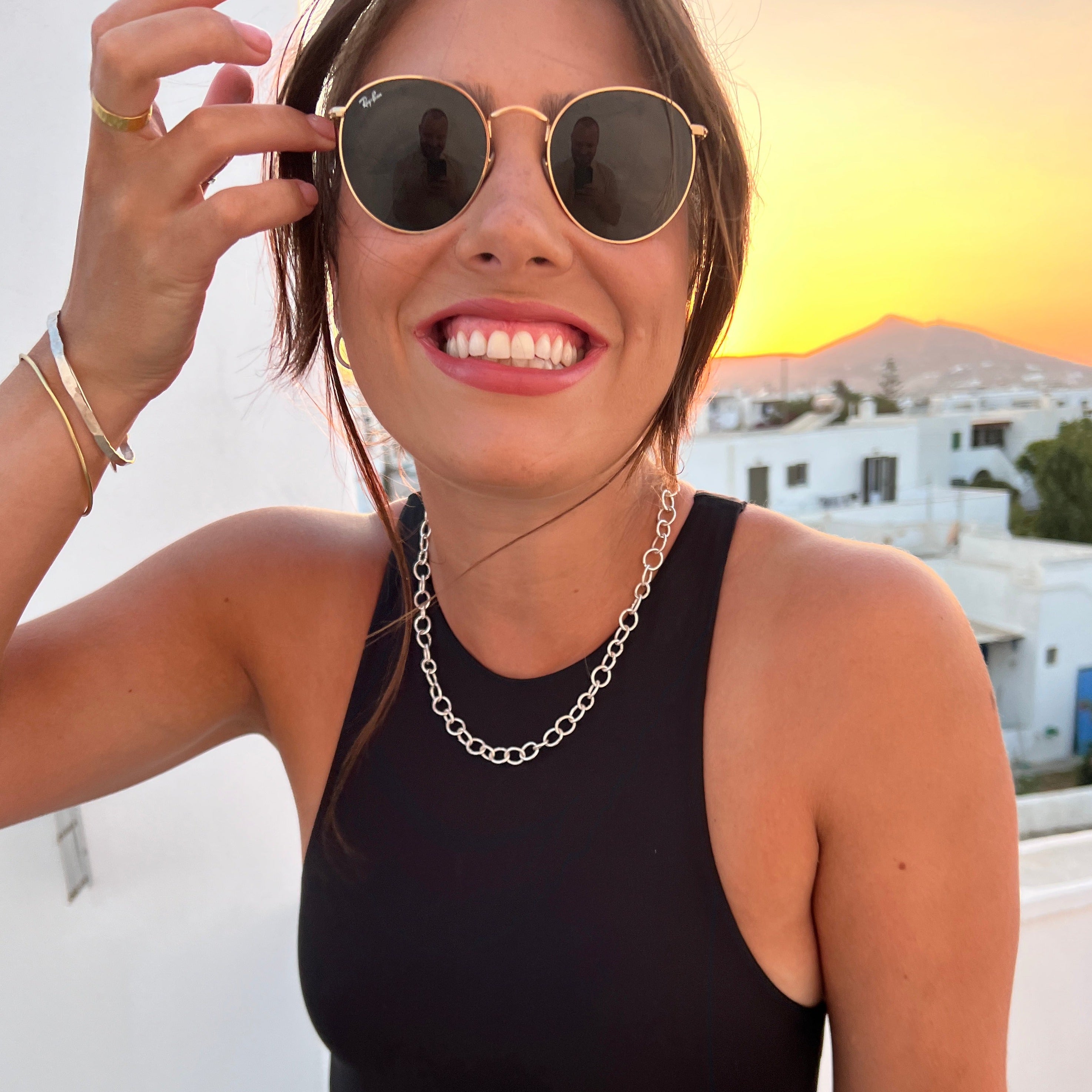 silver chain necklace, chunky silver chain, manchester link chain necklace