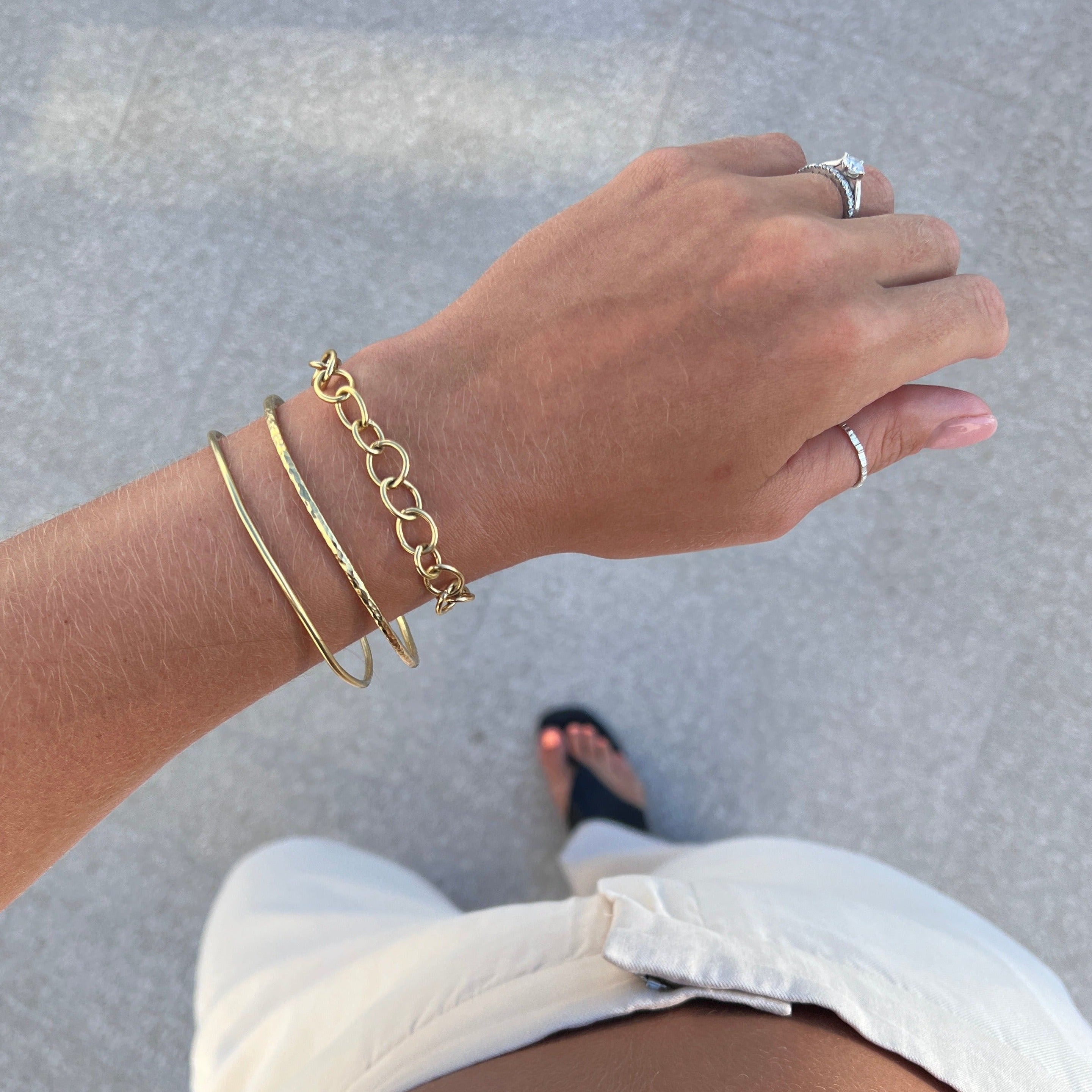 hammered gold bangle