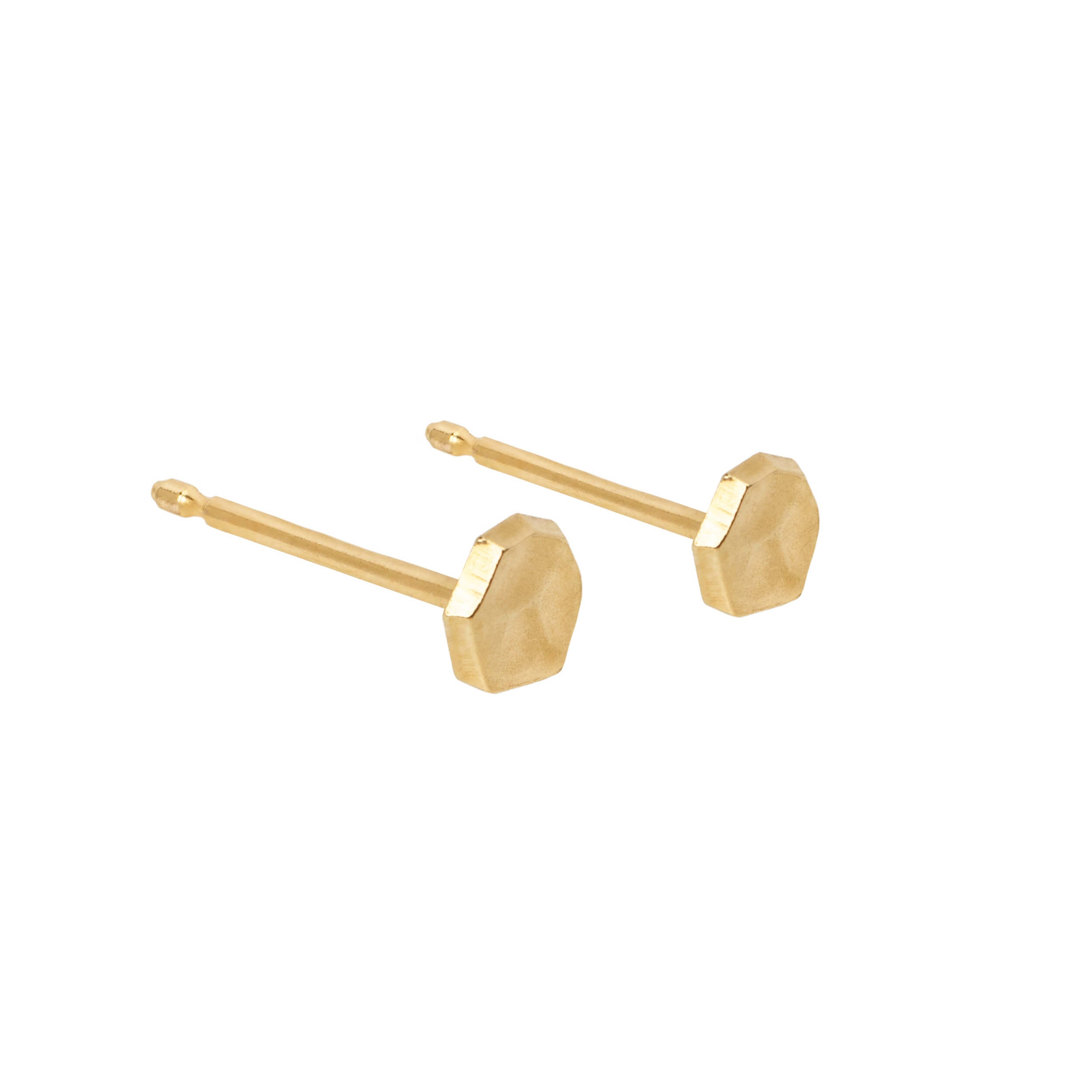 tiny gold studs, 3mm gold studs, hammered gold studs, gold vermeil earrings