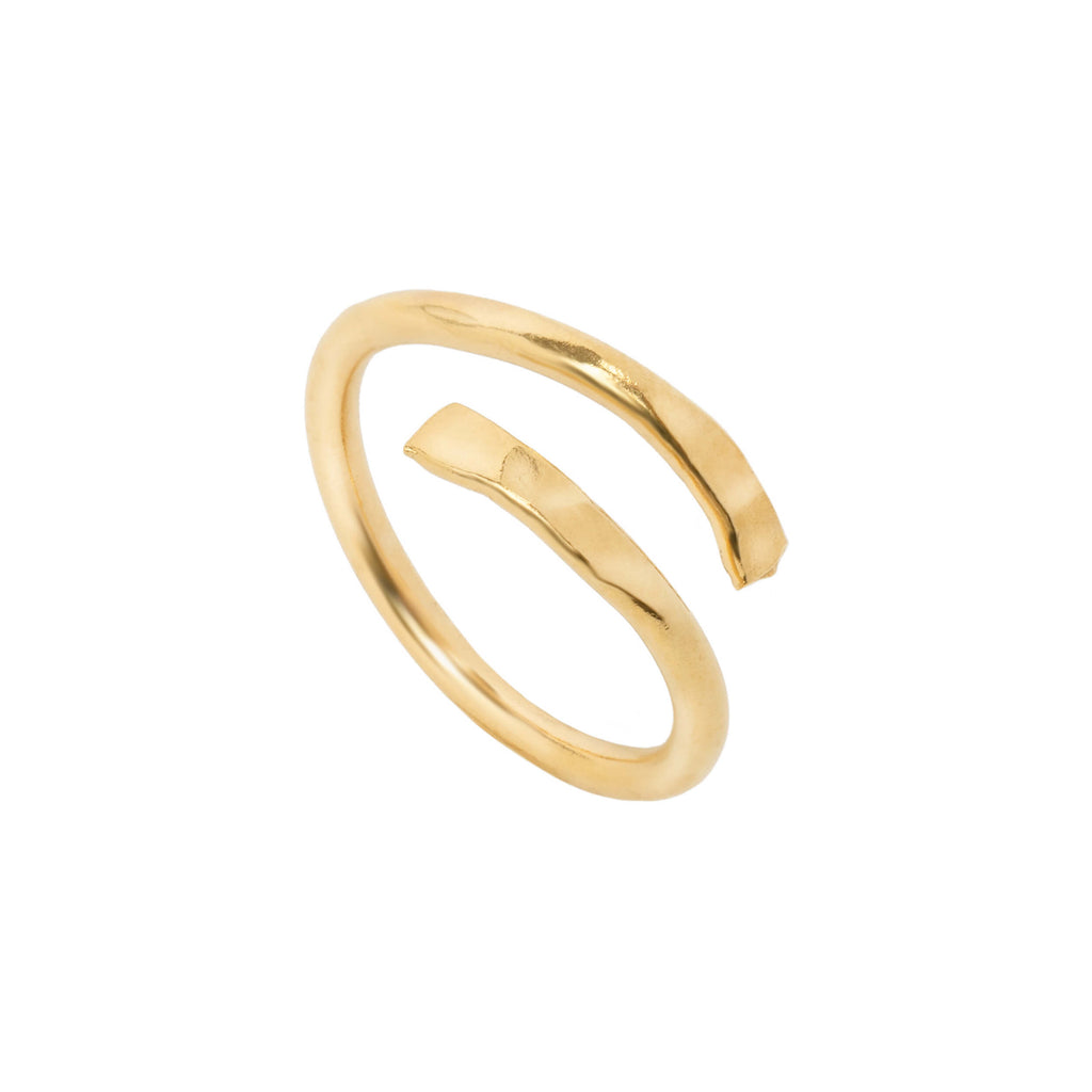 gold twist wrap ring, adjustable gold ring, gold vermeil wrap ring, gold plated adjustable ring, eleanor jewellery design