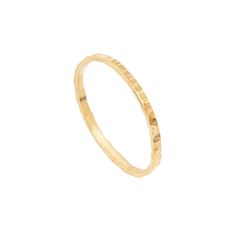 gold kelsey ring, hammered gold ring, gold plated slim ring, gold stacking ring