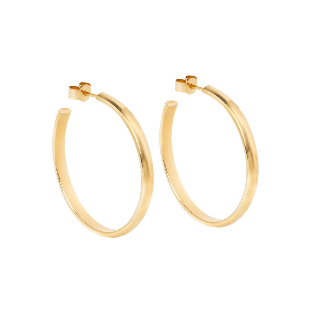 large gold hoops, gold plated hoops, chunky gold plated hoops