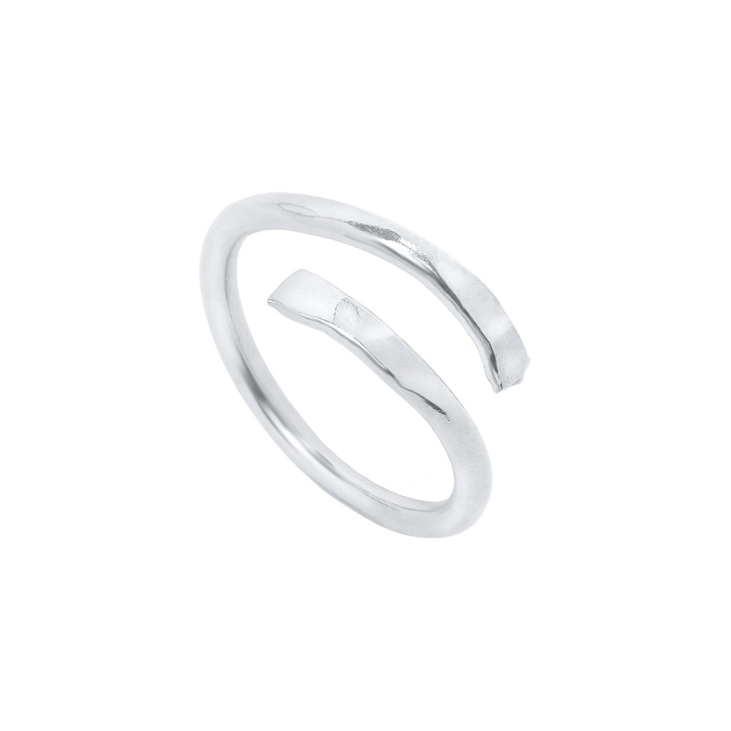 silver twist ring, silver wrap ring, eleanor jewellery design emilia ring, adjustable silver ring