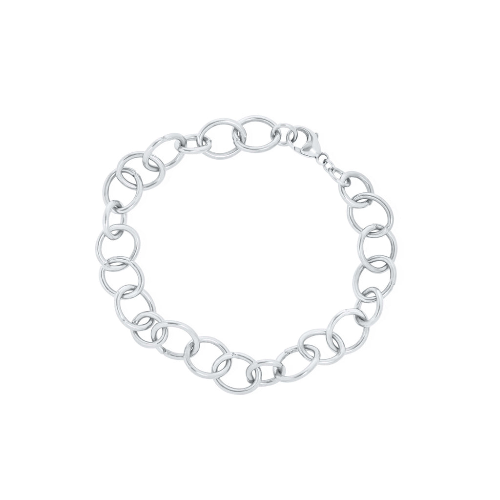 manchester link chain bracelet, manchester bracelet, chunky chain bracalet, silver chain